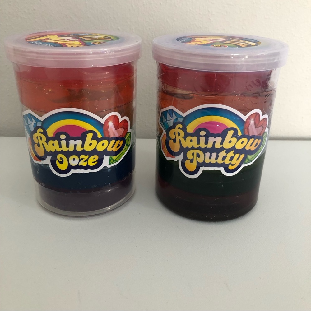 Rainbow Putty and Rainbow Ooze Slime Brand New